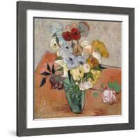 Vase with Roses and Anemones, 1890-Vincent van Gogh-Framed Giclee Print