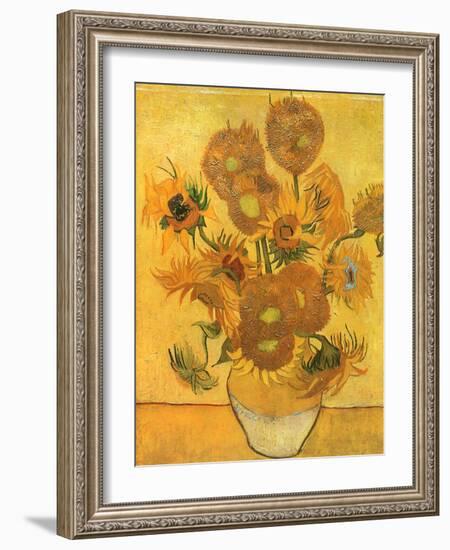 Vase with Sunflowers, 1889-Vincent van Gogh-Framed Giclee Print