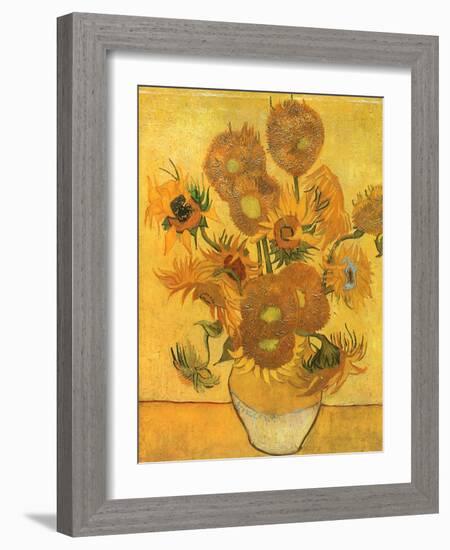 Vase with Sunflowers, 1889-Vincent van Gogh-Framed Giclee Print