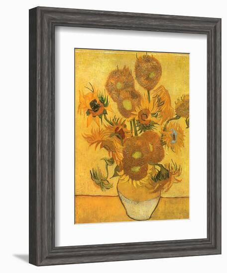 Vase with Sunflowers, 1889-Vincent van Gogh-Framed Giclee Print