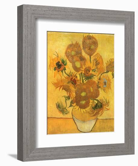 Vase with Sunflowers, 1889-Vincent van Gogh-Framed Giclee Print