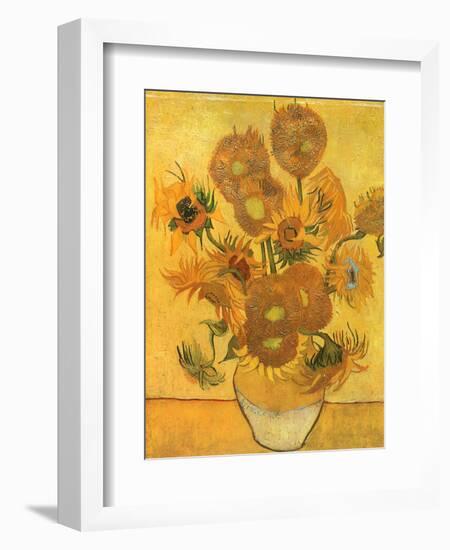 Vase with Sunflowers, 1889-Vincent van Gogh-Framed Giclee Print