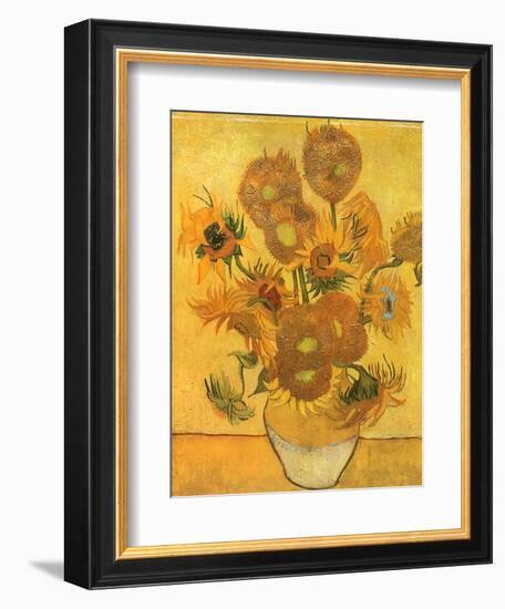 Vase with Sunflowers, 1889-Vincent van Gogh-Framed Giclee Print