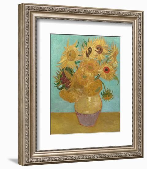 Vase with Twelve Sunflowers, 1889-Vincent van Gogh-Framed Art Print