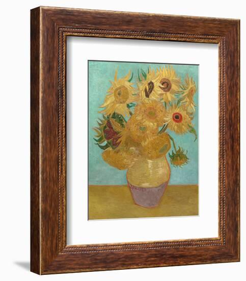 Vase with Twelve Sunflowers, 1889-Vincent van Gogh-Framed Art Print