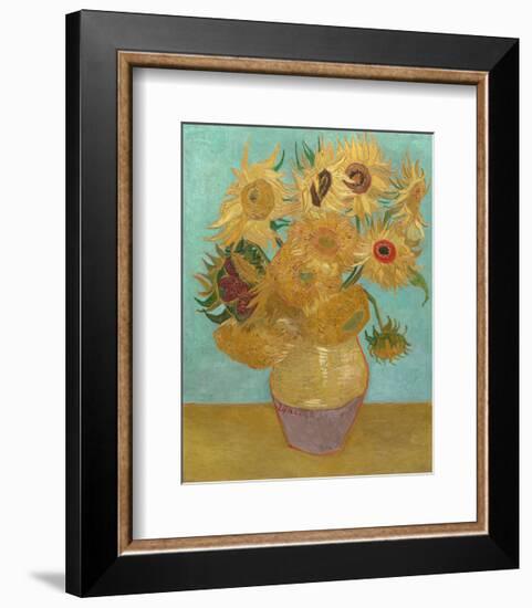 Vase with Twelve Sunflowers, 1889-Vincent van Gogh-Framed Art Print