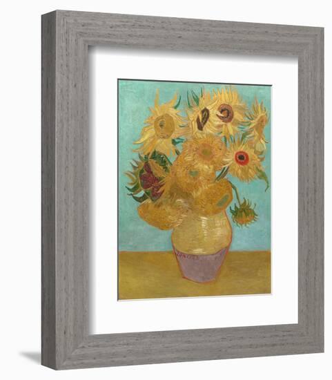 Vase with Twelve Sunflowers, 1889-Vincent van Gogh-Framed Art Print