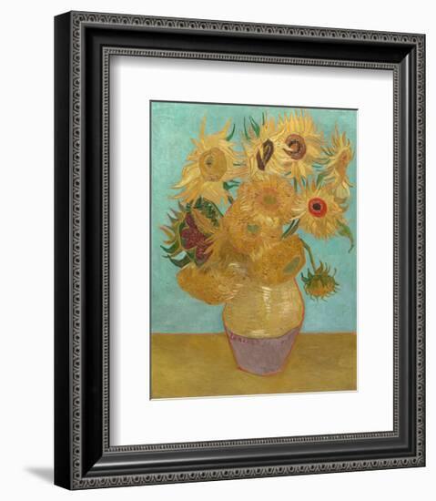 Vase with Twelve Sunflowers, 1889-Vincent van Gogh-Framed Art Print