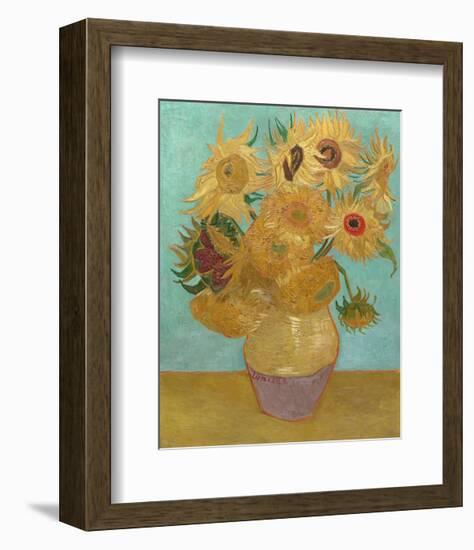 Vase with Twelve Sunflowers, 1889-Vincent van Gogh-Framed Art Print