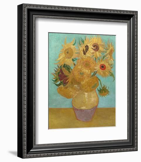 Vase with Twelve Sunflowers, 1889-Vincent van Gogh-Framed Giclee Print