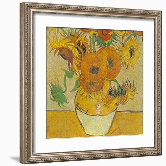 Vase with Twelve Sunflowers-Vincent van Gogh-Framed Art Print