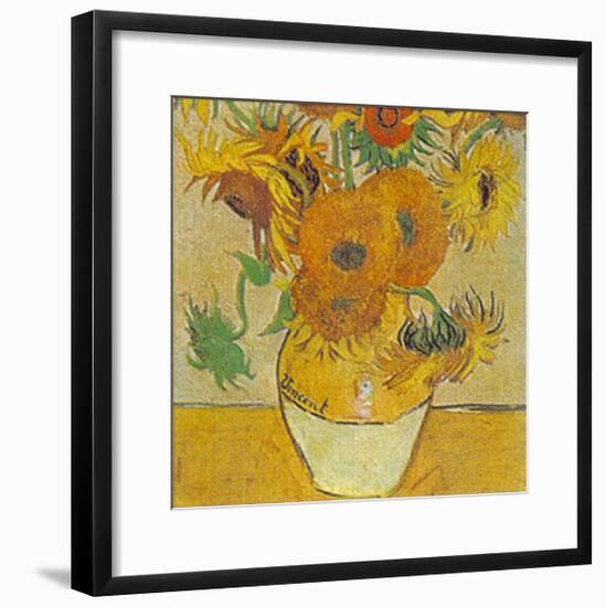 Vase with Twelve Sunflowers-Vincent van Gogh-Framed Art Print