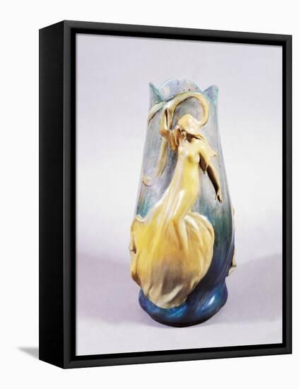 Vase with Two Female Dancers, Circa 1900-Vincent Haddelsey-Framed Premier Image Canvas