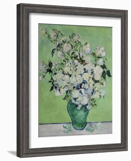Vase with White Roses, 1890-Vincent van Gogh-Framed Premium Giclee Print
