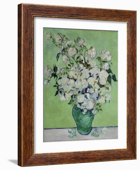 Vase with White Roses, 1890-Vincent van Gogh-Framed Giclee Print