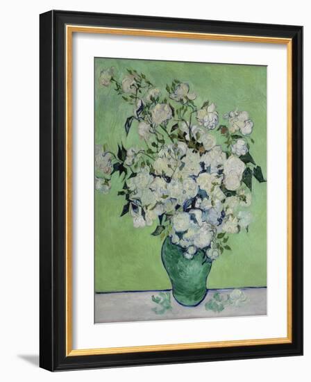 Vase with White Roses, 1890-Vincent van Gogh-Framed Giclee Print