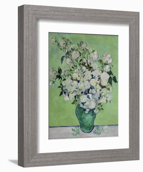 Vase with White Roses, 1890-Vincent van Gogh-Framed Giclee Print