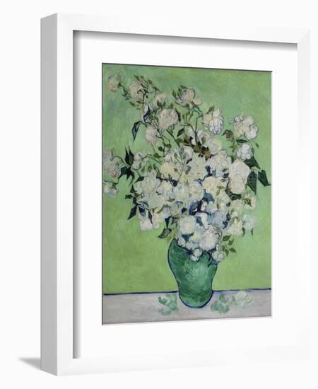 Vase with White Roses, 1890-Vincent van Gogh-Framed Giclee Print