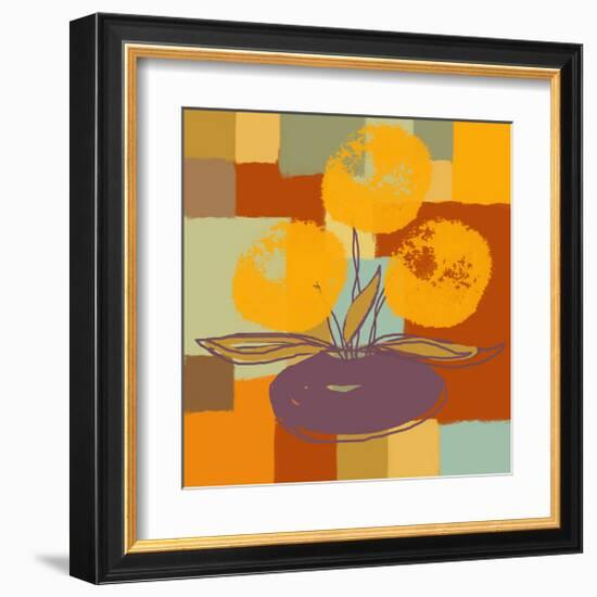Vase with Yellow Flowers-Yashna-Framed Art Print