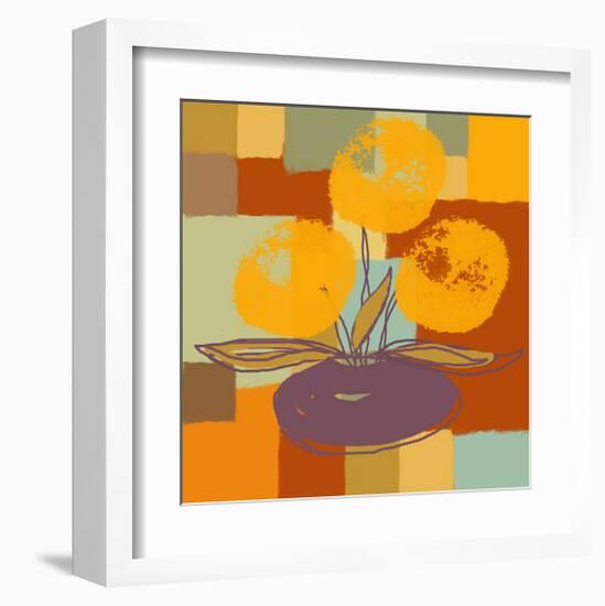 Vase with Yellow Flowers-Yashna-Framed Art Print