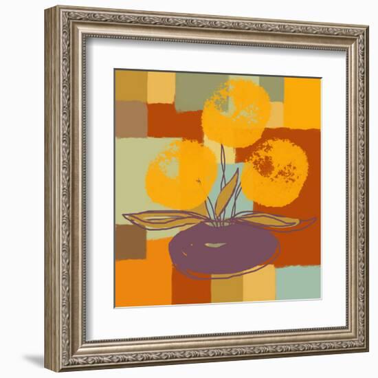 Vase with Yellow flowers-Yashna-Framed Art Print