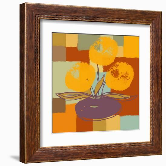 Vase with Yellow flowers-Yashna-Framed Art Print