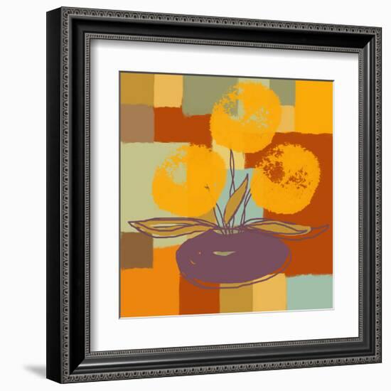 Vase with Yellow flowers-Yashna-Framed Art Print