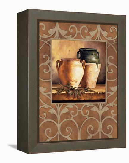 Vases with Olives-Andres Gonzales-Framed Stretched Canvas