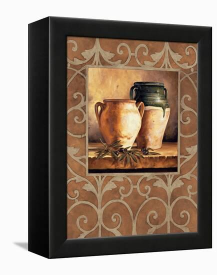 Vases with Olives-Andres Gonzales-Framed Stretched Canvas