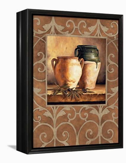 Vases with Olives-Andres Gonzales-Framed Stretched Canvas