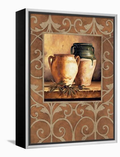 Vases with Olives-Andres Gonzales-Framed Stretched Canvas