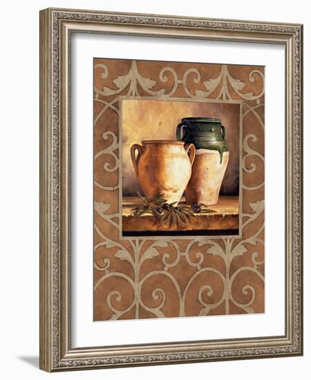 Vases with Olives-Andres Gonzales-Framed Art Print