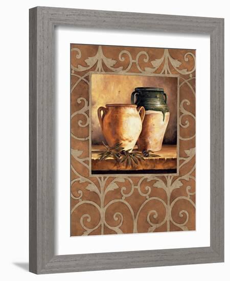 Vases with Olives-Andres Gonzales-Framed Art Print