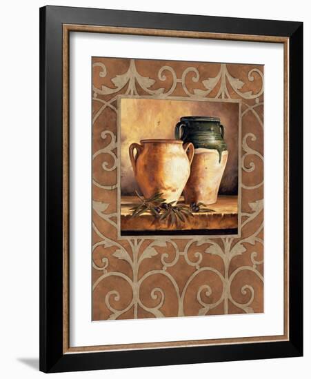 Vases with Olives-Andres Gonzales-Framed Art Print