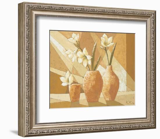 Vases with White Amaryllis-Karsten Kirchner-Framed Premium Giclee Print
