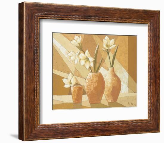 Vases with White Amaryllis-Karsten Kirchner-Framed Premium Giclee Print