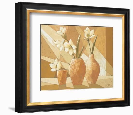 Vases with White Amaryllis-Karsten Kirchner-Framed Premium Giclee Print