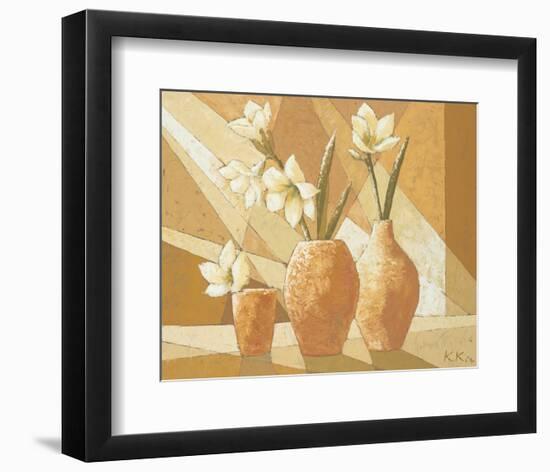 Vases with White Amaryllis-Karsten Kirchner-Framed Premium Giclee Print