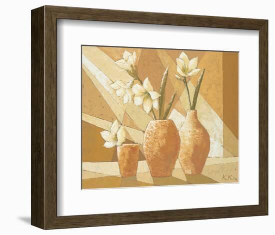 Vases with White Amaryllis-Karsten Kirchner-Framed Premium Giclee Print