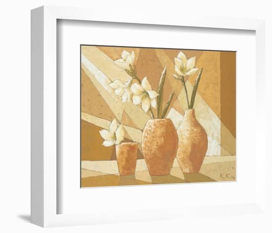 Vases with White Amaryllis-Karsten Kirchner-Framed Premium Giclee Print