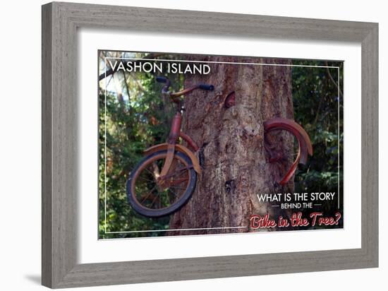 Vashon Island, WA - Bike in the Tree-Lantern Press-Framed Art Print