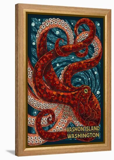 Vashon Island, Washington - Octopus Mosaic-Lantern Press-Framed Stretched Canvas