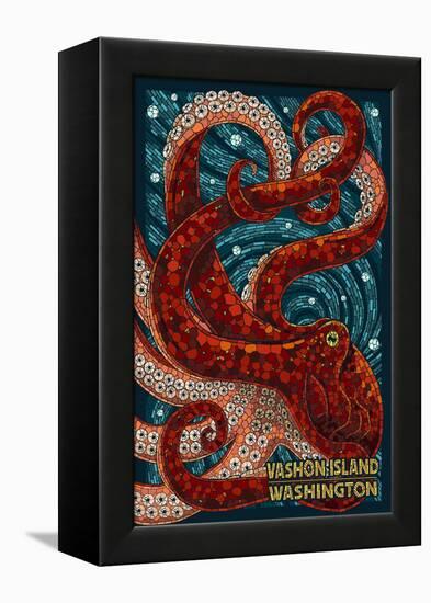 Vashon Island, Washington - Octopus Mosaic-Lantern Press-Framed Stretched Canvas