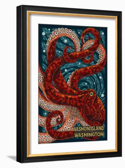 Vashon Island, Washington - Octopus Mosaic-Lantern Press-Framed Art Print