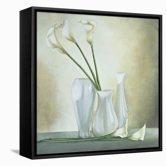 Vasi bianchi con calle-Lisa Corradini-Framed Stretched Canvas