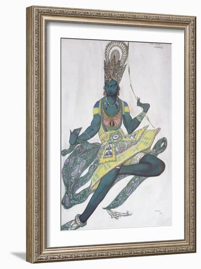 Vaslav Nijinsky. Costume Design for the Ballet Blue God by R. Hahn, 1912-Léon Bakst-Framed Giclee Print