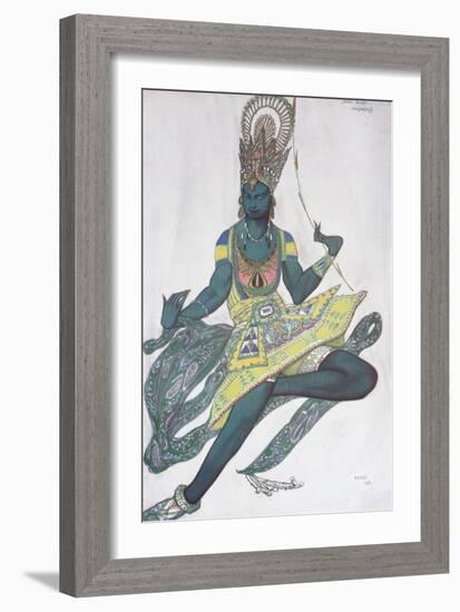 Vaslav Nijinsky. Costume Design for the Ballet Blue God by R. Hahn, 1912-Léon Bakst-Framed Giclee Print