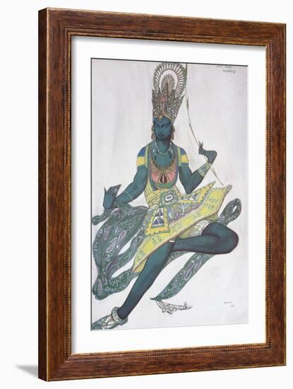 Vaslav Nijinsky. Costume Design for the Ballet Blue God by R. Hahn, 1912-Léon Bakst-Framed Giclee Print