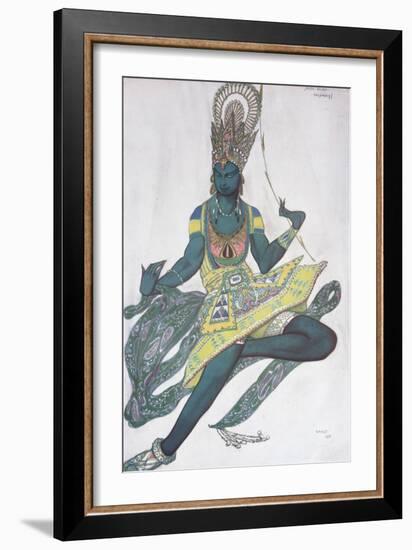 Vaslav Nijinsky. Costume Design for the Ballet Blue God by R. Hahn, 1912-Léon Bakst-Framed Giclee Print