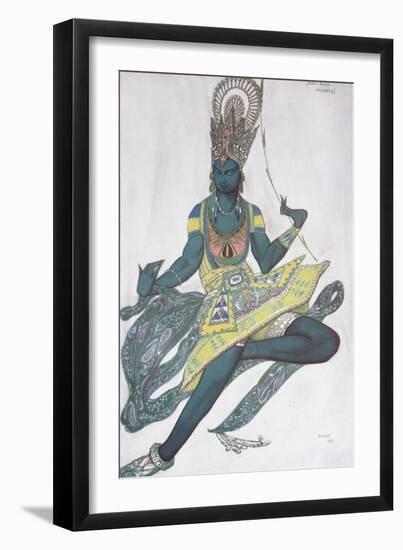 Vaslav Nijinsky. Costume Design for the Ballet Blue God by R. Hahn, 1912-Léon Bakst-Framed Giclee Print